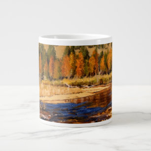 Pretty Autumn Colorado Mountain Stream Large Coffee Mug