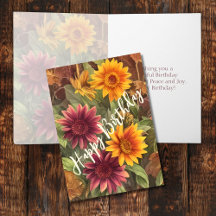 Pretty Autumn Flowers Floral Fall Birthday