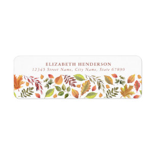 Pretty Autumn Leaves Return Address Labels