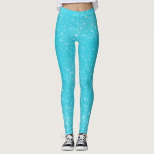 Pretty Azure Blue Modern Star Leggings