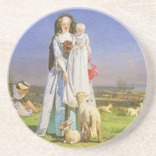 Pretty Baa Lambs by Ford Madox Brown Coaster