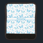 Pretty Baby Blue Butterfly Floral Pattern Design Luggage Handle Wrap<br><div class="desc">Enhance your travel with a custom-made luggage handle wrap. Pretty Baby Blue Butterfly Floral Pattern Design suitcase luggage wrap. Personalize with name,  initials,  message,  quote,  or anything you desire.  Great gift idea.</div>