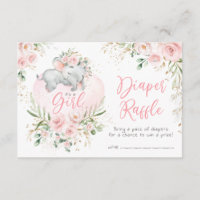 Pretty Baby Elephant Blush Roses Diaper Raffle