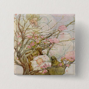 Pretty Baby Girl 2 Inch Square Button