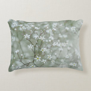 Pretty Baby's Breath Flower Nature Photography Accent Pillow