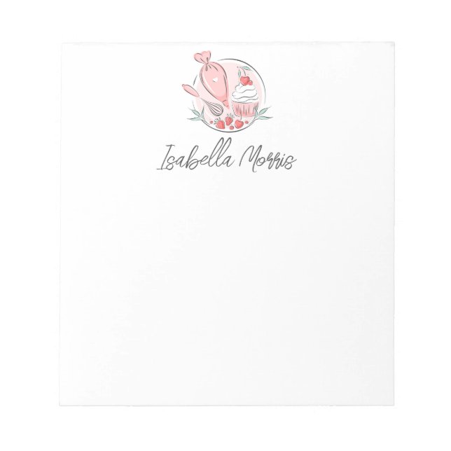 Pretty Baking Pastry Personalized  Notepad (Front)