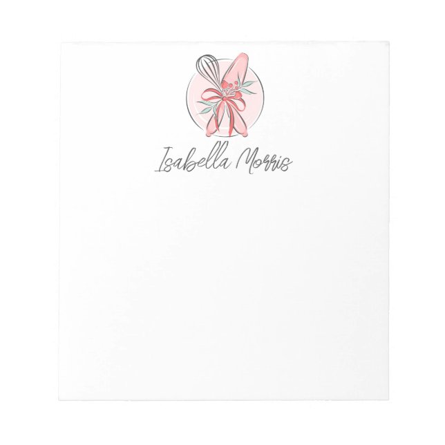 Pretty Baking Pastry Personalized  Notepad (Front)