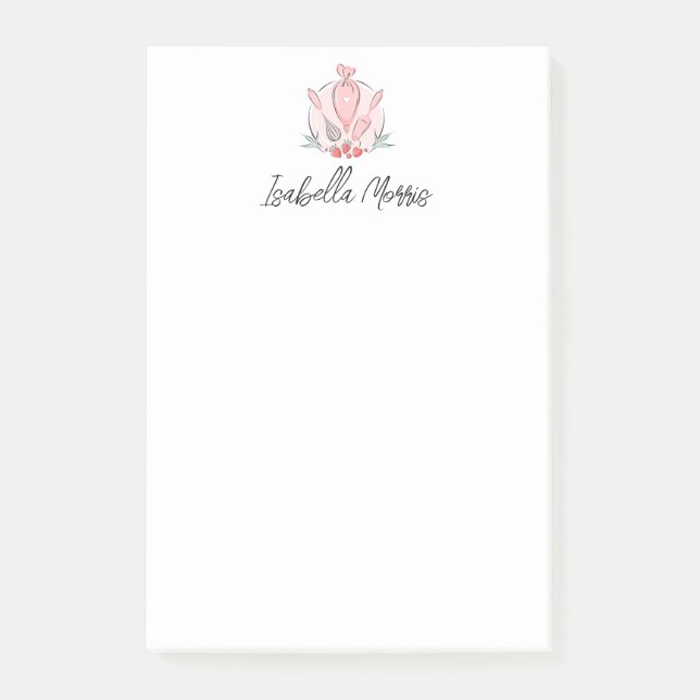 Pretty Baking Pastry Personalized  Post-it Notes (Front)