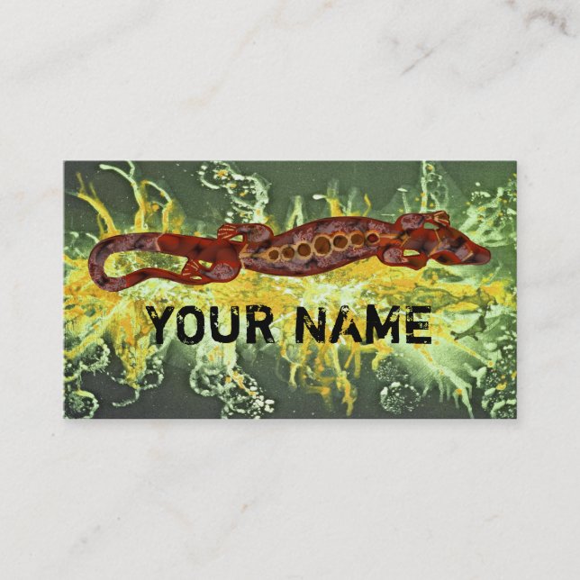 Pretty BALI LIZARD Design red + your ideas Business Card (Front)