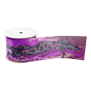 Pretty BALI LIZARD Design violet + your ideas Satin Ribbon
