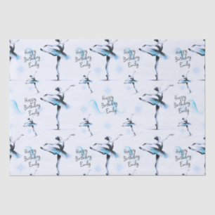 Pretty Ballerina Any Name Blue Birthday Tissue Paper