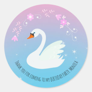 Pretty Ballerina girl Birthday Party Classic Round Sticker