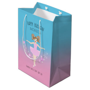 Pretty Ballerina girl Birthday Party Medium Gift Bag