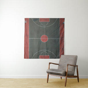 Pretty Basketball Artwork Tapestry