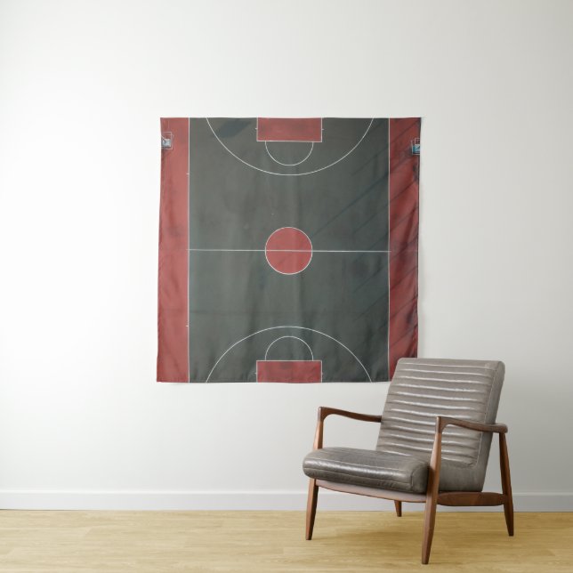 Pretty Basketball Artwork Tapestry (In Situ)