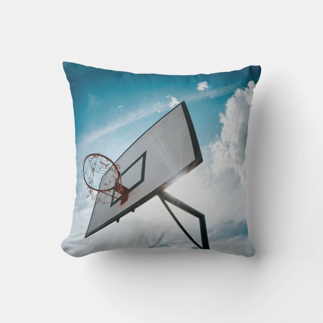 Pretty Basketball Design Throw Pillow (Front)
