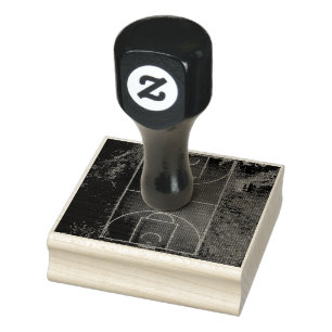 Pretty Basketball Rubber Stamp