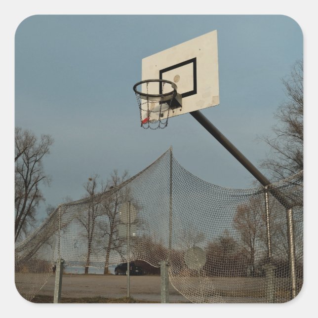 Pretty Basketball Square Sticker (Front)