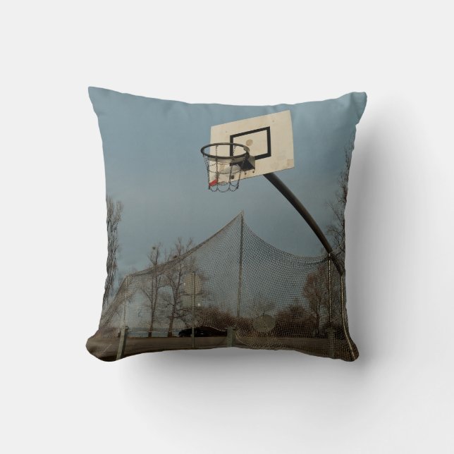 Pretty Basketball Throw Pillow (Front)