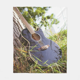 Pretty Bass Guitar Fleece Blanket