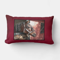 Pretty Bay Horse in a Sunlit Stable