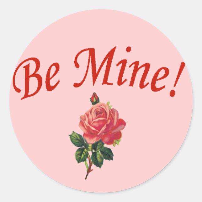Pretty Be Mine Valentines or Love Letter Stickers (Front)