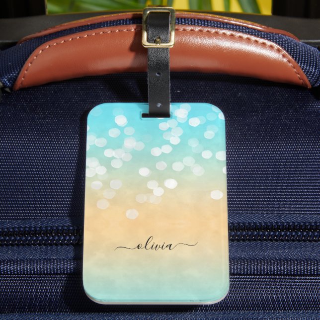 Pretty Beach Bokeh Luggage Tag (Front Insitu 2)