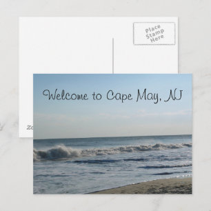 Pretty Beach & Sand Cape May, NJ Postcard