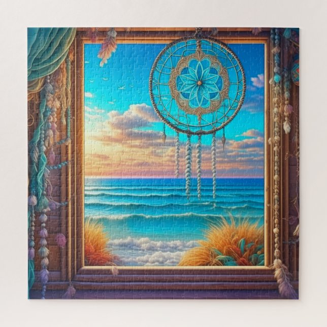 Pretty Beachy Themed Dreamcatcher Jigsaw Puzzle (Vertical)