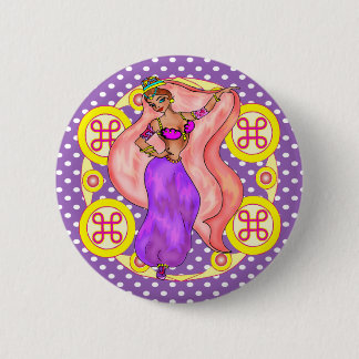 Pretty Belly Dancing Girl 2 Inch Round Button