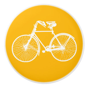 Pretty bike bicycle door knob drawer pull yellow