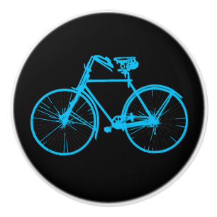 Pretty bike bicycle knob drawer pull aqua black
