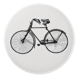 Pretty bike bicycle  knob drawer pull black white