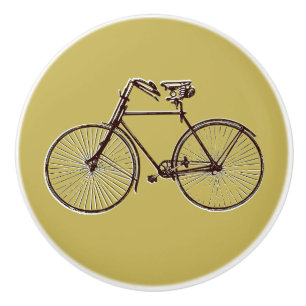 Pretty bike bicycle knob drawer pull brown gold