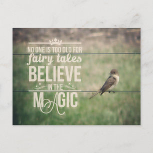Pretty Bird on a Wire Believe in the Magic Postcard