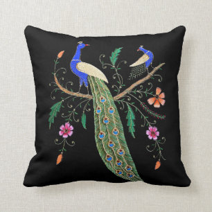 Pretty Birds And Flowers Throw Pillow
