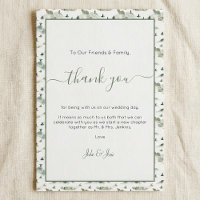 Pretty birds and hill Wedding thank you Table Card