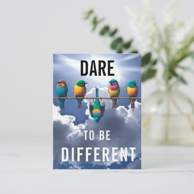 Pretty Birds on a Wire Dare Postcard (Standing Front)