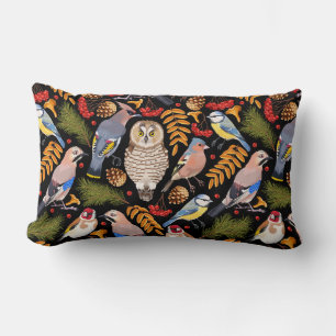 Pretty Birds Pattern Lumbar Pillow