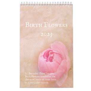 Pretty Birth Flowers and Meanings 12 month Calenda Calendar