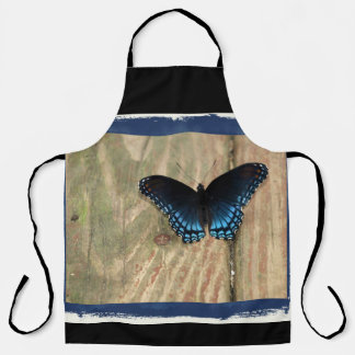 Pretty Black and Blue Butterfly Apron