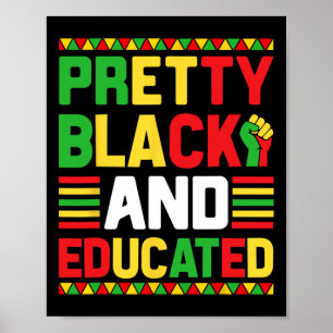Pretty Black And Educated Black History Month Funn Poster