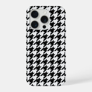 Pretty Black White Houndstooth  iPhone 15 Pro Case