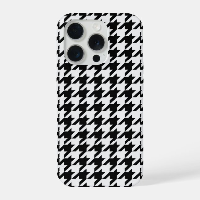 Pretty Black White Houndstooth  iPhone Case (Back)