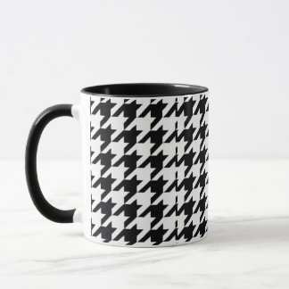 Pretty Black White Houndstooth Mug