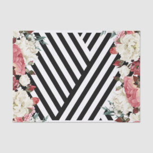 Pretty Black White Stripes 10lb Tissue Paper