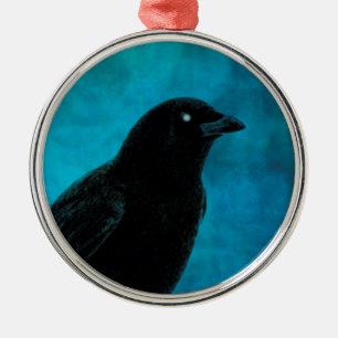 Pretty Blackbird Metal Ornament