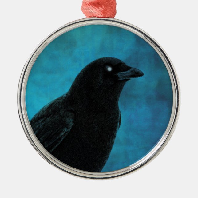 Pretty Blackbird Metal Ornament (Front)