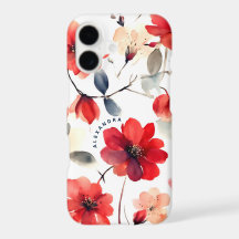 Pretty Blooming Red Blossoms Custom Name