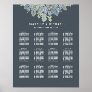 Pretty Blooms Vintage Garden Wedding Seating Chart